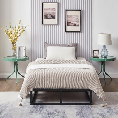 House Of Home | Single Bed Platform Bed Frame in Black - Bedroom Furniture with Under Bed Storage Space, Heavy Duty Single Bed Frame, Extra Strong Easy Assembly, Low Profile Bed Base 6ft x 3ft