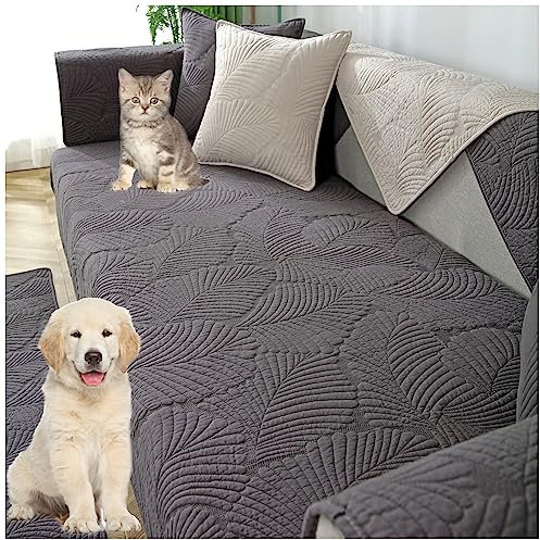 Sofabezug Antirutsch, Sofaschutz Sofaschoner, Kratzschutz Hund Katze Überwurf Hundedecke Ecksofa Sofa Schutzdecke Schonbezug Sofa Abdeckung Anti-rutsch Sofaüberwurf Couchhusse (Dark Gray,70x150cm)