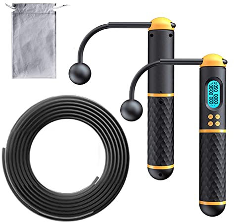 Cuerda de Saltar para Fitness, Cuerda de Saltar de PVC, Cuerda de Saltar con Contador, Cuerda de Saltar Ajustable, Cuerda de Entrenamiento, Mango Antideslizante, Cuerda de Velocidad