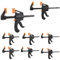 AKOLAFE 8 Stück Einhandzwingen Set 2 Größen SchraubzwingeN Set Einhandzwingen 195mm und 323mm Schraubzwinge Spannweite 100mm/150mm Stahl und Nylon Federzwinge für Holzbearbeitung Schwarz Orange