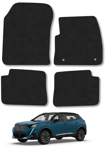 Peugeot 2008 (2019+) [Electric] Carpet Car Mats | Black Edge Trim Tailored Fit Floor Mats Full Coverage Protection Accessories Easy Clean Anti Slip Made in the UK