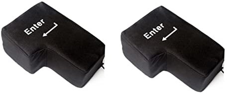 Holibanna 2pcs Big Enter Key Throw Pillow Usb Tool for Comfort Nap Black Enter for Desk Use Fidgeting Ergonomic Support for Computers Laptops