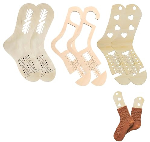 Genikeer Sock Blocker Hölzerne | Gewebte Socken Holzmodell | Verstellbare Sockenblocker | Handgefertigte Gewebte Socken Vorlage | Hölzernen Sockenbretter Sockenschablone Zum Stricken Häkeln