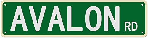 Avalon Rd Vintage dekoratives Poster Avenue Straße Straßenname Blechschild Wandkunst Metallschild hängende Dekorationen 40,6 x 10,2 cm