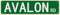 Avalon Rd Vintage dekoratives Poster Avenue Straße Straßenname Blechschild Wandkunst Metallschild hängende Dekorationen 40,6 x 10,2 cm