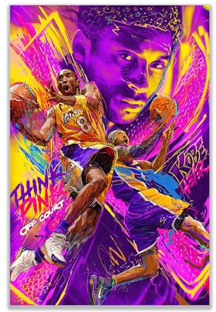 bzcpc Poster, Motiv: Basketball-Sterne, LeBron, James Kobe Bryant, Stephen Curry, Leinwandkunst, Schlafzimmer, Wanddekoration, Kinderzimmer-Dekor, inspirierendes Geschenk (Kobe)