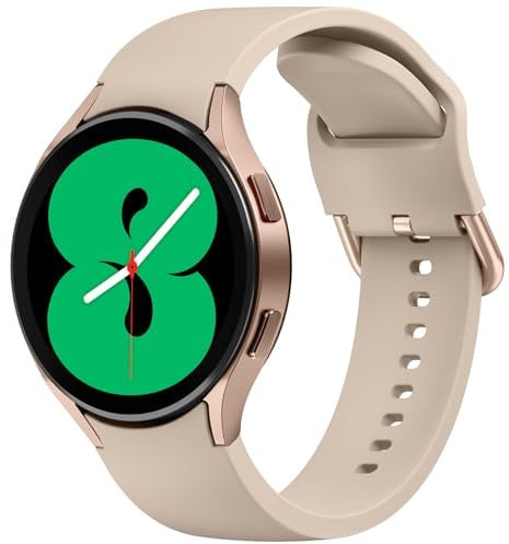 Samsung Galaxy Watch 4 Strap, 20mm Adjustable Silicone Band for 40mm/44mm & 42mm/46mm Classic, Women & Men (Milk Tea)