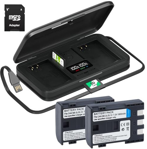 Palogreen NB-2L Battery And Charger With LCD Display For Canon Digital Rebel XT XTi PowerShot S80 S70 S60 S50 S45 S40 S30 G9 G7 VIXIA HF EOS 400D 350D