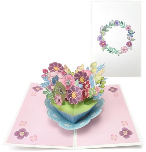 scicent 3D Geburtstagskarte Popup Grußkarte mit Umschlag Blumengruß Karte Geburtstag Karten für Oma Mutter Schwiegermutter Tochter Karte - 20713