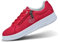 bugatti Damenmutige Sneakers mit robusten Gummisohlen, Logodetails, Metallreißverschluss und ganztägigem, rot, 38 EU