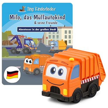 tonies Hörfigur für Toniebox, Sing Kinderlieder – Milo, das Müllautokind & Seine Freunde: Abenteuer in der großen Stadt, Kinderlieder für Kinder ab 3 Jahren, Spielzeit ca. 60 Minuten