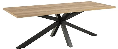 möbelando Esstisch >Heaven< in Wildeiche, MDF, Stahl - 220x75,5x90cm (BxHxT)