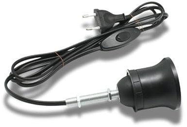 Elektro-Set für DIY-Lampe – E27 Fassung Schwarz mit Kabel – Ohne Lampenschirm – Inkl. Handschalter & Montageanleitung – Hanna's Laden