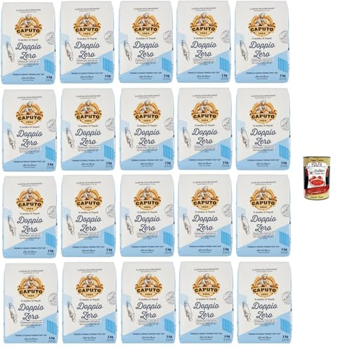 Italian Gourmet bundle für Caputo Doppio Zero Mehl Typ 00 20x1kg, Weizenmehl für Pizza, Brot, Focaccia & Pasta, Profiqualität aus Neapel + Italian Gourmet polpa