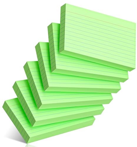 Nichela Karteikarten, 7,6 x 12,7 cm, liniert, grün, Karteikarten für College, liniert für Schule, Universität, Büro und Zuhause, langlebige Aufgabenliste, Notizkarten mit linierten Linien, 300 Stück