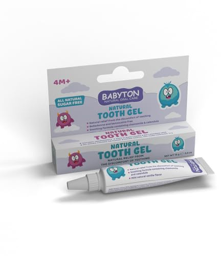 Babyton Natural Baby Teething Gel 15g – Fluoride-Free, SLS-Free, Paraben-Free – Gentle Oral Care for Babies & Toddlers – Soothes Teething Discomfort – Vegan, Sugar-Free, Safe for Sensitive Gums