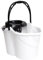 MAYA Cubo Ovalado con Escurridor de 15L. con Asa Ergonómica. Escurridor Gris. Fabricado en PPL. Amplia Variedad de Colores. (Blanco)