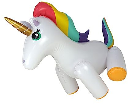 DIKACA Aufblasbares Einhornspielzeug Wasserspielzeug für im Freien Sommer aufblasbarer Einhornsprinkler wasserspritze wassersprüher Aufblasbarer Einhorn-Rasensprenger