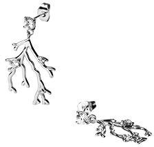 Purelei® Coral Cove Ohrringe – Korallen-Design mit weißen Zirkonia – Edelstahl 18K vergoldet – 3,2 g – Kombinierbar mit Kette, Ring & Armband – Wasserfest (Silver)