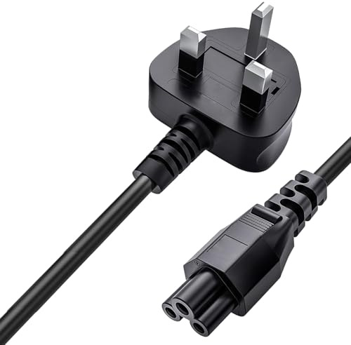 1.2m-Laptop Power Cord 3 Slot for UK - BS-1363 to IEC320 C7 Power Cable Lead - C7 Laptop Cord - Power Cord, Replacement xe500c13-k02us xe503c32 Black PC Power
