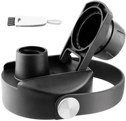 GZjiyu Ersatzdeckel Trinkflasche mit Reinigungsbürste,Schwarz | Sport Caps Wasserflaschen,Zubehör Ersatzdeckel Top,für Wide Mouth（12oz/18oz/32oz/40oz/64oz）
