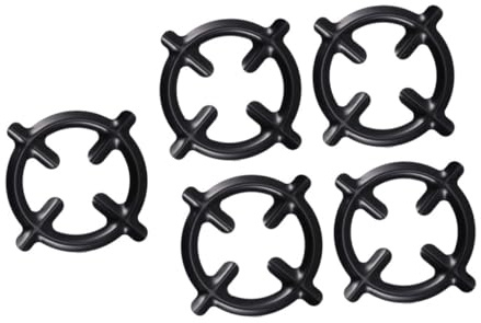 Sosoport 5 Pcs Gas Stove Holders Black Cast Iron Pan Stands Gas Hob Racks Kitchen Accessories for Home Restaurant Coffee Shop Multi-purpose Pot Support Safety Helper