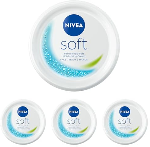 NIVEA Soft Feuchtigkeitsspendende Creme 500ml (Packung mit 4)
