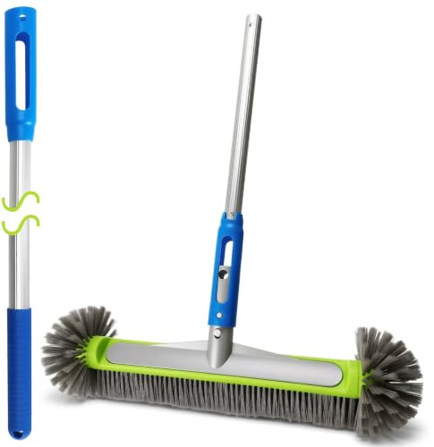 Balai Brosse Piscine Liner 44cm avec Manche Alu 160cm Kit Piscine Nettoyage | Kit de nettoyage pour piscine · manche réglable · renforcé · extrémités rondes · pour murs, marches et carrelage