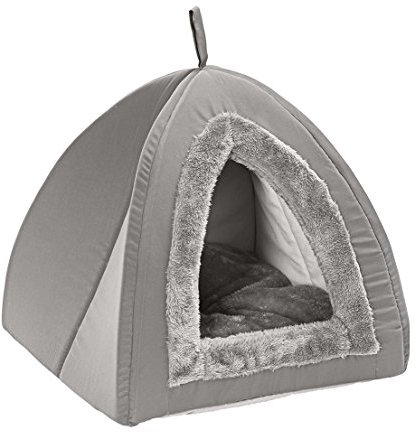 Dehner Lieblinge Katzen-Kuschelhöhle Findus, ca. 40 x 40 x 35 cm, Polyester, grau