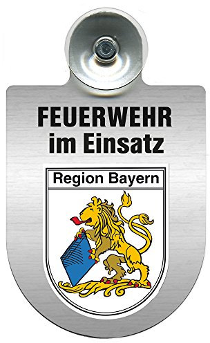 Einsatzschild Windschutzscheibe incl. Saugnapf - Feuerwehr im Einsatz - 309355 Farbe Region Bayern