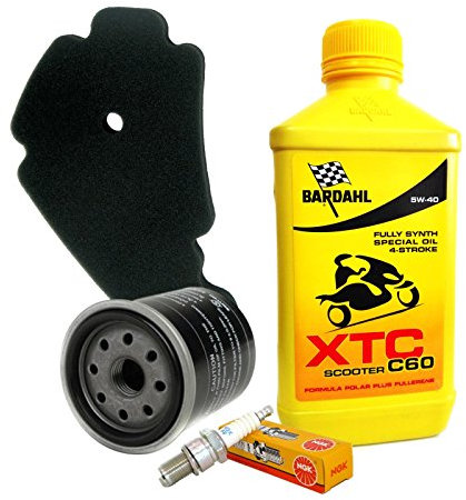 Kit tagliando 2L Bardahl XTC 5W40 filtro olio aria originale candela NGK CR8EKB