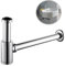 DSIKER Design Höhenverstellbar Siphon Geruchverschluss Zylindrische Form Messing Verchromt,1 1/4, Raumspar-Siphon Ablauf für Bidet und Waschbecken/Waschschalen,Messing verchromt.inkl Wandrosette