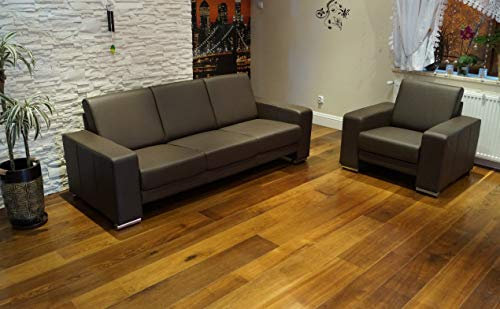 Quattro Meble Echtleder Sofagarnitur Atlanta Extra 3 er + Sessel Ledersofa Echt Leder Couchgarnitur Möbel Set große Farbauswahl !!!