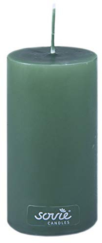 Sovie CANDLES Stumpenkerze Dunkelgrün - Ø 50mm x 100mm mit ca. 28 Stunden Brenndauer – Hochwertige Blockkerze für Tischdekoration, Feier & festliche Anlässe