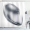 ABAKUHAUS Grau Duschvorhang, American Football-Motiv, Stoffliches Gewebe Badezimmerdekorationsset mit Haken, 175 x 180 cm, Grau Hellgrau Weiß