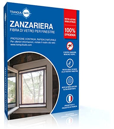 Fliegengitter verstellbar Tranquilisafe® für Fenster - festes Moskitonetz (B 100/116 - H 45/61)