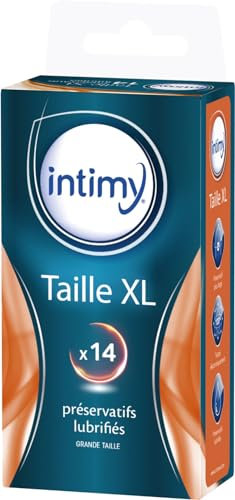 INTIMY - Préservatifs taille XL, x14 - Préservatifs Lubrifiés Avec Réservoir - Surface Lisse - Latex de Qualité Supérieure