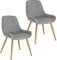 Lestarain Esszimmerstühle 2er Set, für Esszimmer Wohnzimmer Küche, Retro Küchenstühle gepolstert, Sitzfläche aus Samt, mit Metallbeine, bis 150 kg belastbar, Hellgrau