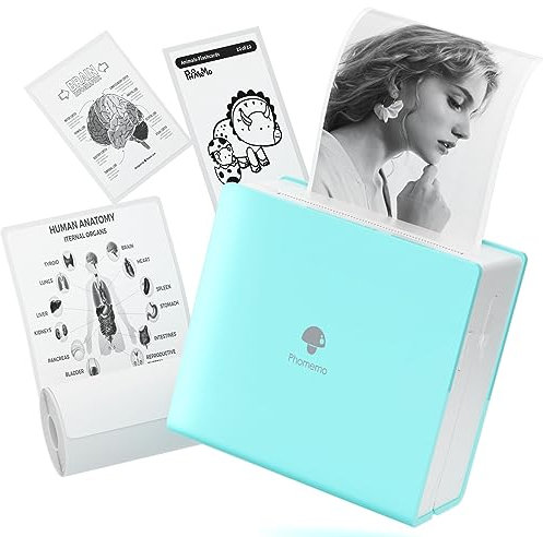 Phomemo M02 Mini Pocket Sticker Printer, Portable Thermal Printer for DIY Creation, Study Notes, Pictures, Receipts, List, Multiple Templates for Phone & Tablet, Green
