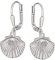 CLEVER SCHMUCK Silberne Muschel Ohrringe als Ohrhänger 29 mm glänzend Jakobsmuschel 13 mm plastisch ausgeprägt 925 Sterling Silber für Damen im Schmucketui
