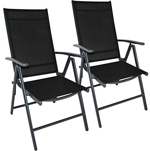 Helo Gartenstuhl Aluminium Hochlehner klappbar verstellbar anthrazit 2er Set
