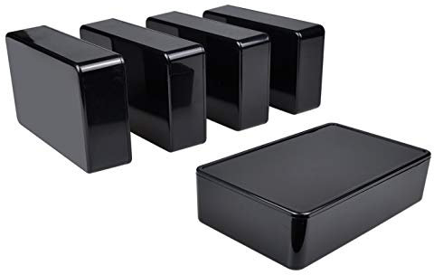 Therlan 5 pack Plastic Junction Project Box ABS Prototype Electronics Enclosure 100 x 60 x 25 mm for Small, Arduino DIY (Black)
