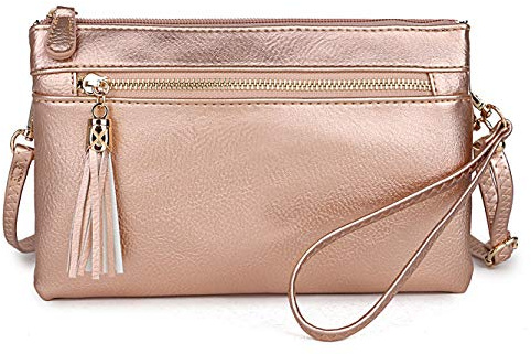 Solene Women's Lightweight Multi Compartment Wristlet Clutch Wallet Crossbody Bag