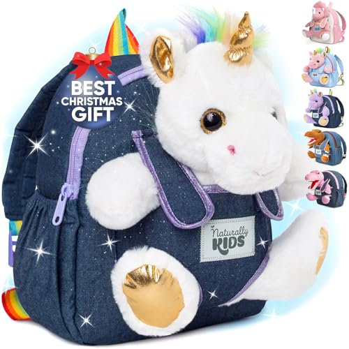 Naturally KIDS Unicorn Backpack, Unicorn Gifts for Girls, Toddler Toys for Girls, Birthday Gift Idea