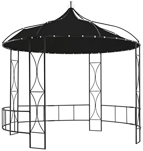 丨 丨Gartenpavillon,Terrassenpavillon,Pergola,Rundpavillon Garten Pavillon, stabiles Stahl-Gestell 300 x 290 cm Anthrazit Rund