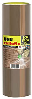 UHU Rollafix - Rubans adhésif d'emballage brun, lot de 6 rubans 50m x 50mm