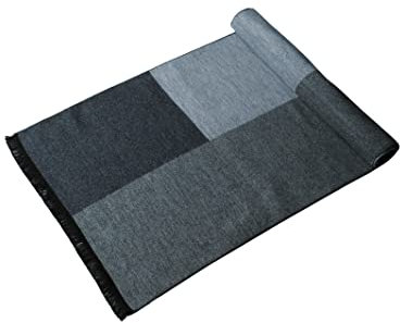 PB Pietro Baldini Winterschals für Damen und Herren - Bicolor Wendeschal für Herbst und Winter - Schal aus 100% Seide - 30 x 180 cm - Grau Schwarz