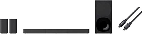 Sony HT-S20R Barra de Sonido (5.1 Canales, Bluetooth, 400 W, USB, HDMI ARC, Conexiones ópticas y analógicas, Sonido de Cine) Negro + Amazon Basics Cable óptico de Audio Digital Toslink (1 m)