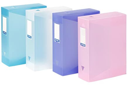Viquel - Juego de 4 cajas de archivo de plástico - 4 cajas de almacenamiento de gran capacidad - Cajas de almacenamiento de Propysoft a juego - 100 mm