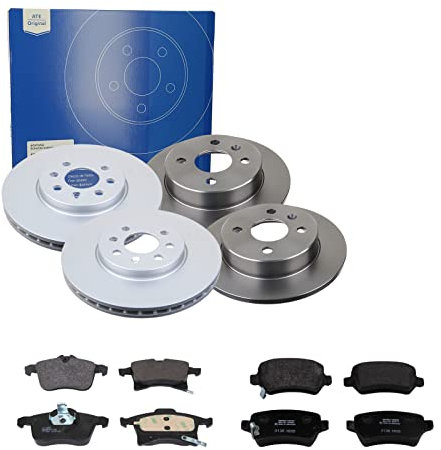 ATE 2 Bremsscheiben + Bremsbeläge VA + HA für Opel Astra H A04